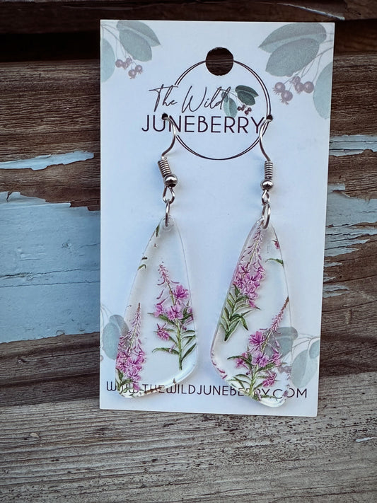 Fireweed Acrylic Drop Earrings
