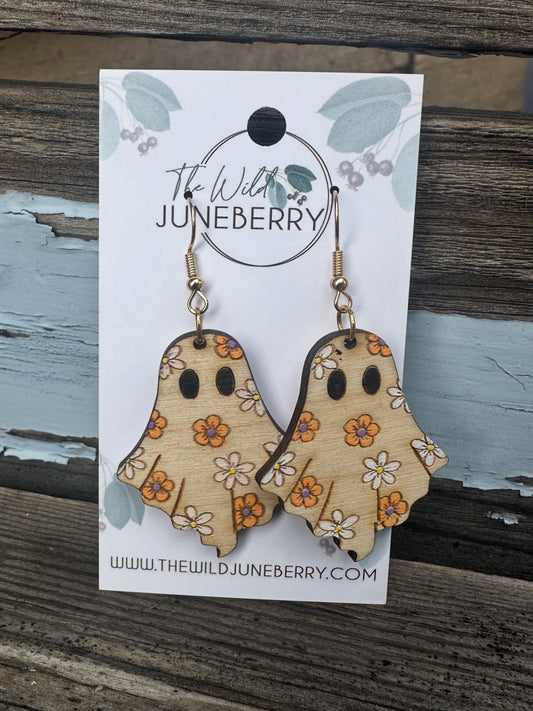 Floral Ghost Drop Earrings