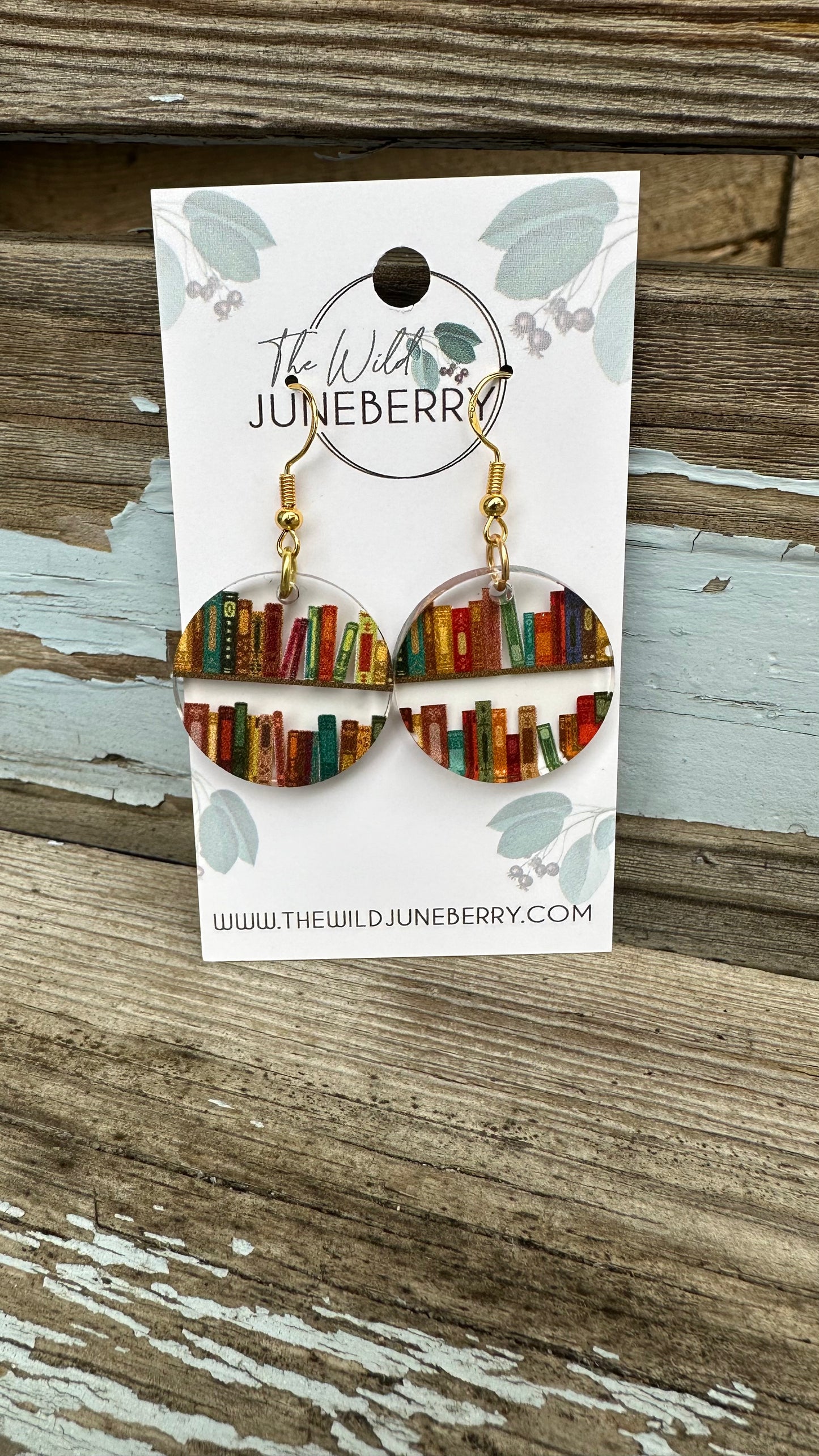 Library Book Shelf Drop Earrings
